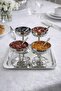Stainless Steel 4-Piece Pedestal Bowl Set + 1 Tray – Luxury Tray Serving Set - Breakfast Jam Set - 3