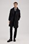 Black Comfort Fit Double-Breasted Long Belted Trench Coat