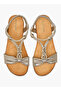 Women Metallic Accent Strap Sandals - 2