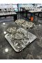 Stainless Steel 4-Piece Pedestal Bowl Set + 1 Tray – Luxury Tray Serving Set - Breakfast Jam Set - 2