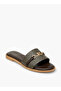 Women Monogram Print Slip-On Sandals