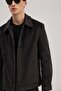 Anthracite Comfort Fit Shirt Collar Velvet Coat - 3