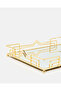 Gold Rectangle Glass Serving Tray (Small) - 5