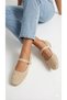 Women's Straw Look Ballerina Shoes Orthopedic Lightweight Sole Stylish Summer Daily Use