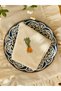 2 Pieces of Carrot Embroidered Raw Linen Napkins (40*40cm) - 4