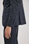 Dark navy blue Slim Fit point collar Vest Set suit - 5