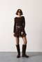 Women's Belted Ruffled Patterned Mini Skirt - 4