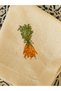 2 Pieces of Carrot Embroidered Raw Linen Napkins (40*40cm) - 2