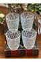 6 Pieces Crystalized Model Soft Drink & Water Glass - Silver Detail 300 ml 10 cm - 3