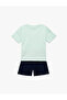 Printed Short Sleeve Crew Neck Cotton 2-Piece T-Shirt and Shorts Set - 5