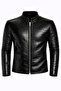 Men's Black Leather Crocodile Embossed 100% Cowhide Leather Jacket - 3