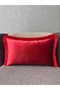 Exclusive Imported Atlas Red Color Tasseled Throw Pillow Cover 30X50 cm
