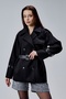 Lina Black Regular Fit Premium Belted Cashmere Jacket - 5