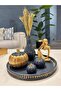 Decorative Tray Set Anthracite Gold
