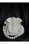 Ivory White Lace Bridal Bag with Stones and Sequins - 2