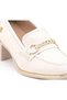 2512701Y Women's Genuine Leather Heeled Loafer Shoes - 7