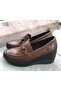 2111523K Women's Genuine Leather High Wedge Sole Casual Shoes