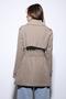 Beige Suede Look Women's Trench Coat - 5