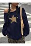 سويت شيرت نسائي من Leopard Star مطبوع برقبة قارب قصة فضفاضة