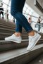 Women's White Lace-Up Casual Comfortable Sole Comfortable Soft Walking Daily Sneaker Sports Shoes - 3