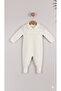 Ecru Girls' and Boys' Knit Jumpsuit with Collar |   0-3, 3-6, 6-9 Months Baby Romper