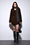 Brown Suede Look Women's Trench Coat - 2