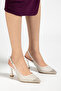 Pearl and Stone Detailed Back Open Side Buckle Thin High Heel Evening Dress Shoes - 4