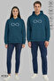 Dear Couple Combination Forever Printed Hoodie Hooded Fleece-Lined Oversized Cotton Sweatshirt 2-Piece Set