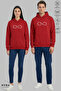 Dear Couple Combination Forever Printed Hoodie Hooded Fleece-Lined Oversized Cotton Sweatshirt 2-Piece Set