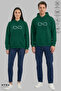 Dear Couple Combination Forever Printed Hoodie Hooded Fleece-Lined Oversized Cotton Sweatshirt 2-Piece Set
