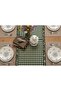 Runner Checkered Green Ruffled Vintage Duck Linen 40X130Cm - 4