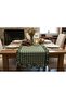 Runner Checkered Green Ruffled Vintage Duck Linen 40X130Cm - 2