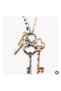 Brand model 2-piece long necklace with tassel and key detail - 4