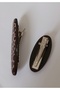 Set of 2 Leopard Pattern & Glitter Brown Hair Clips Stylish Side Clips - 2
