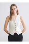 New Season V-Neck Striped Linen Blend Women's Classic Vest - S5Qb38Z8 - 2