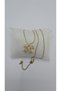 Stainless Steel Gold Color Big Ribbon Model White Zircon Stone Necklace - 5