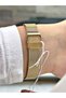 Special Design Steel Mesh Band Gold-Green Color Women Wristwatch Lc08078Mr - 6