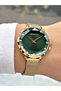 Special Design Steel Mesh Band Gold-Green Color Women Wristwatch Lc08078Mr - 5