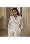 Luxury White Ivory Co-ord Set Silk Shirt With Exquisite Sequins Embroidery & Pant - 3