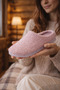 Women's Silvery Felt-Looking Soft Indoor Slippers, Soft, Non-Slip Pu Sole, Warm Winter Slippers - 3