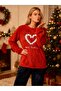 Red Navy Blue Heart Cane Candy Weloft Plush Soft Women's Pajama Set - 3