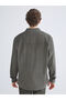 Khaki Comfortable Fit Long Sleeve Velvet Men's Shirt Jacket - 6