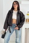 New Season Bomber Oversize Women's Leather Jacket - 5