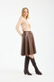 Women's Elastic Waist Faux Leather Flared Skirt - 7