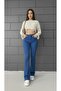 Liana Medium Blue Flared Jeans High Waist Spanish Jeans Shaping / Sculpting (Extra Comfortable) - 3
