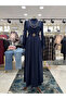 Our Dark Blue Satin Evening Dress Model - 2