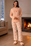 Women's Thermal Long Sleeve Pajama Set 4759 Salmon01 - 3