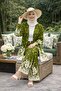 Patterned Top-Bottom Modest Kimono Set - 2