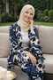 Patterned Top-Bottom Modest Kimono Set - 2