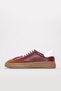 Burgundy White Genuine Leather Thermo Sole Lace-Up Quality Casual Women's Shoes Tg099342615 - 3